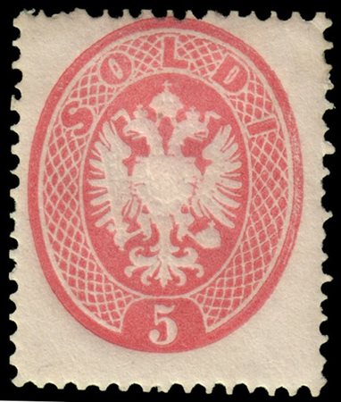 LOMBARDO-VENETO 1863
5s. rosa D.14

Provenienza
Collezione "Nimue"


Cert. G. B