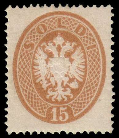 LOMBARDO-VENETO 1863
15s. bruno D.14

Provenienza
Collezione "Nimue"


Cert. S.