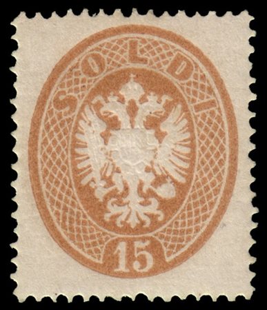 LOMBARDO-VENETO 1863
15s. bruno D.14

Provenienza
Collezione "Nimue"


Cert. S.