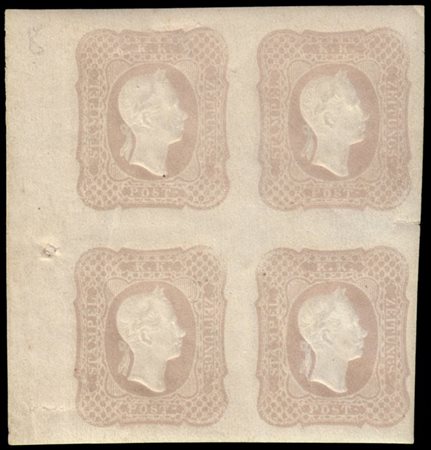 LOMBARDO-VENETO 1861
Giornali. (1,05s.) grigio rosa
Quartina con punto di regis