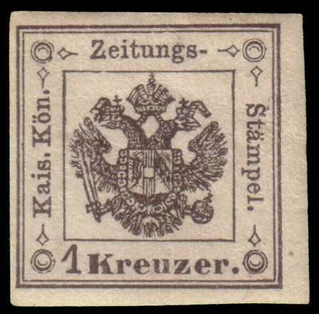 LOMBARDO-VENETO 1859
Segnatasse giornali. 1kr. nero, I tipo

Provenienza
Collez