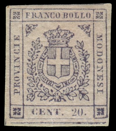 MODENA 1859
Governo Provvisorio.
20c. violetto scuro

Provenienza
Collezione "N