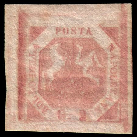 NAPOLI 1858
2gr. rosa brunastro, II tavola
Eccezionale esemplare con ampi margi