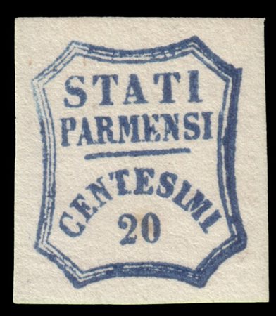 PARMA 1859
Governo Provvisorio.
20c. azzurro

Provenienza
Collezione "Nimue"