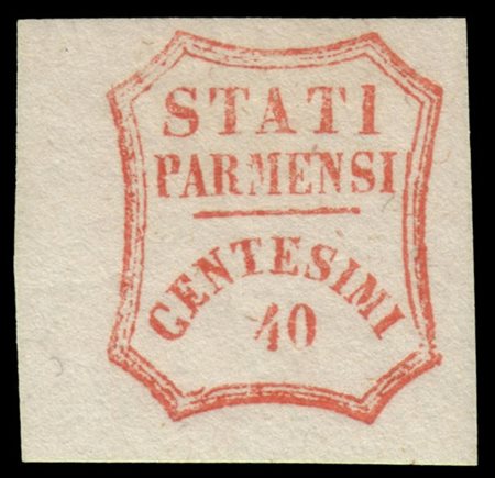 PARMA 1859
Governo Provvisorio.
40c. vermiglio, bordo di foglio a sinistra

Pro