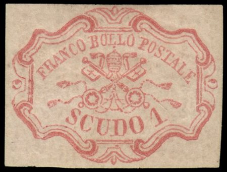 STATO PONTIFICIO 1852
1s. rosa carminio

Provenienza
Collezione "Nimue"


Cert.