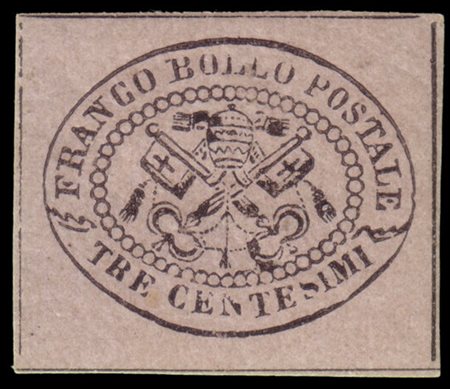 STATO PONTIFICIO 1867
3c. grigio rosa

Provenienza
Collezione "Nimue"


Cert. R