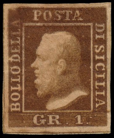 SICILIA 1859
1gr. bruno ruggine, I tavola, carta di Napoli

Uno dei migliori es