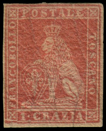 TOSCANA 1857
II emissione. 1cr. carminio chiaro

Provenienza
Collezione "Nimue"