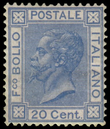 REGNO D'ITALIA 1867
20c. azzurro, tiratura di Torino

Provenienza
Collezione "N