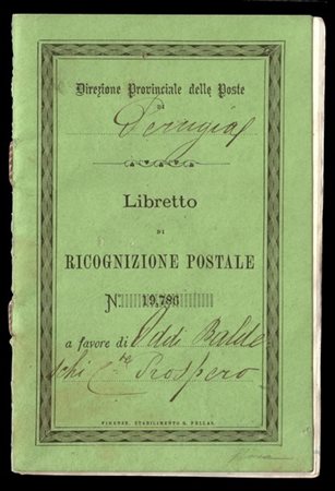 REGNO D'ITALIA 1874
Ricognizione postale. Libretto completo di 10 pagine con su