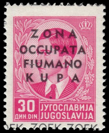 ZONA FIUMANO KUPA 1941
Occupazione italiana.
30d. rosa lilla, soprastampato "ZO