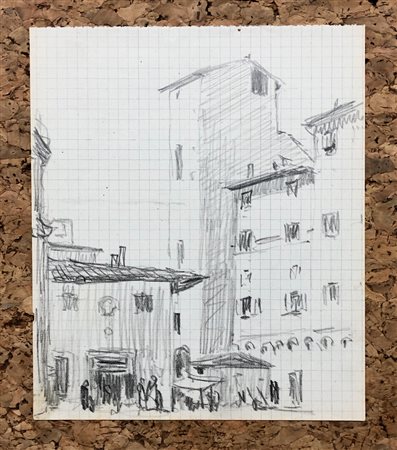 GALILEO CHINI (1873-1956) - Guardando verso il Duomo (studio secondo), 1944