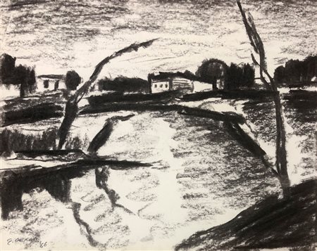 GIANCARLO CERRI (1938) - Paesaggio padano, 1966