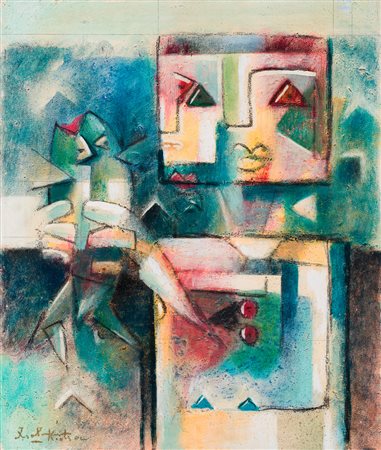 IBRAHIM KODRA (1918-2006) - Bambino con pesce, 1984