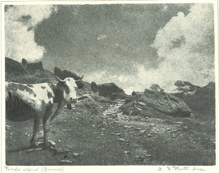 Domenico Riccardo Peretti Griva (1882-1962)  - Pascolo alpino (Giomein), anni 1930
