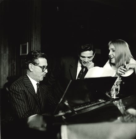 Alfredo Libero Ferretti (1919-2007)  - Pier Paolo Pasolini, Laura Betti and Mario Soldati, 1959