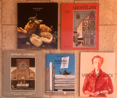 ARTISTI FIGURATIVI ITALIANI (GENTILINI, ARMODIO, GUIDI, VENTRONE) - Lotto unico di 5 cataloghi