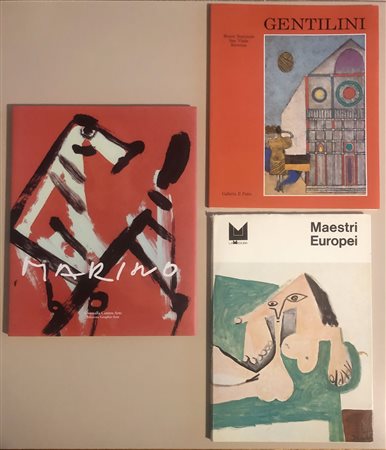 ARTISTI FIGURATIVI DEL ‘900 (MARINO, GENTILINI, MAESTRI EUROPEI)  - Lotto unico di 3 cataloghi