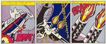 ROY LICHTENSTEIN As I opened fire litografia, trittico cm 148,5 x 60,7 (60,7...