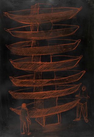 KCHO Senza Titolo 2010 tecnica mista su carta cm 100 x 70 autentica...