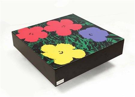 ANDY WARHOL Flowers Table basse "Andy Warhol" cm 92 x 92 x 34 serigrafia...