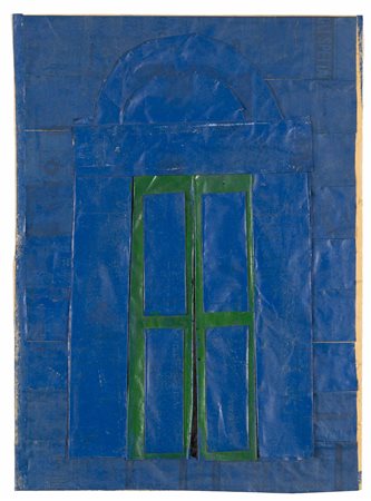 JANNIS KOUNELLIS Senza titolo, 1966 tecnica mista e collage su cartoncino cm...