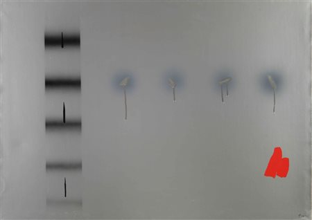 ENNIO FINZI Senza titolo 1970 tecnica mista cm 70 x 100 firmato in basso a...