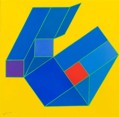 ACHILLE PERILLI L'abisso glaciale 06 olio su tela cm.50x50 firmato in basso a...