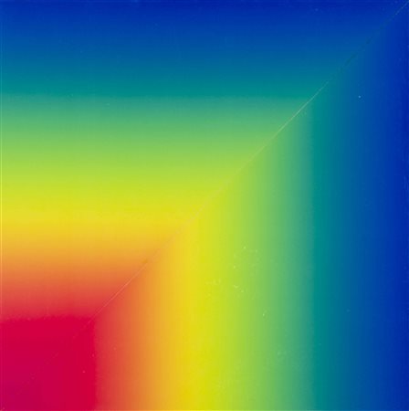 GETULIO ALVIANI Cromia spettrologica 1974 smalto su carta su tavola cm 33 x...