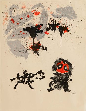 ENRICO BAJ Nucleare 1956 litografia cm 50 x 40 esemplare 59/60 firmata e...