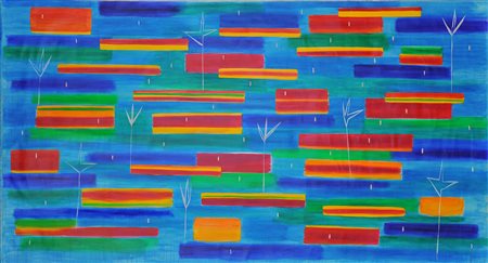 NICOLA DE MARIA Mare 1991 olio su tela cm 325 x 700 già collezione Finarte...