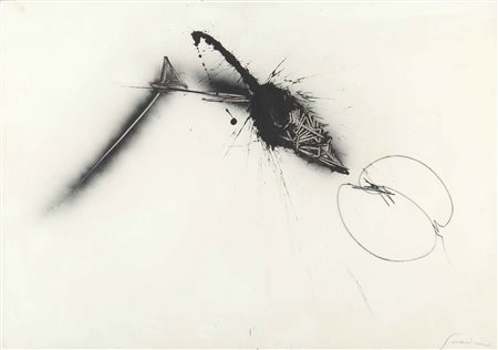 EMILIO SCANAVINO Senza titolo 1979 acrilico su cartone cm 70 x 100 firmato in...