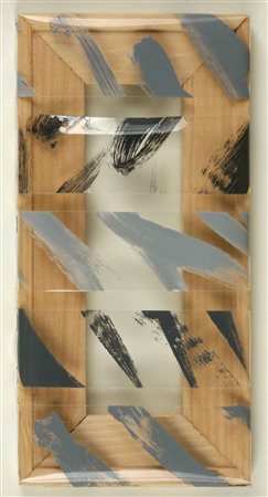 CARLA ACCARDI Due grigi 1972 vernice su sicofoil cm 30 x 15 firmato sul...