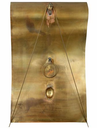 PIERGIORGIO COLOMBARA Lettera 1995 ottone e bronzo cm 108 x 68 x 18 firmato,...