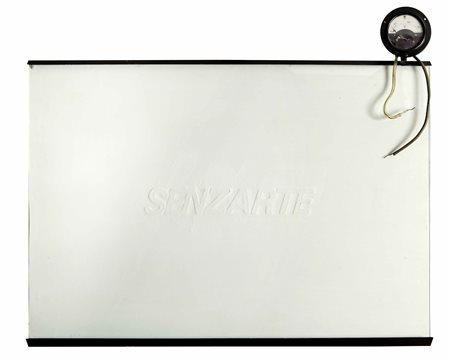 FABIO MAURI Senzarte 1990 tecnica mista su tavola ricoperta da vetro cm 84 x...