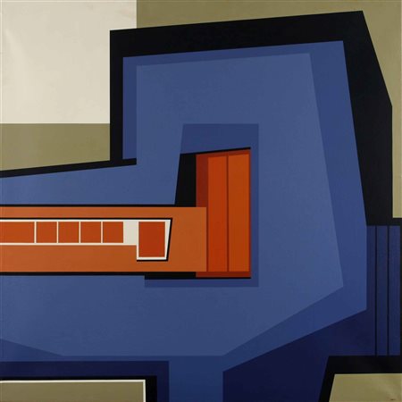 GUALTIERO NATIVI Verso sinistra n° 2 1972 olio su tela cm 100 x 100 firmato...