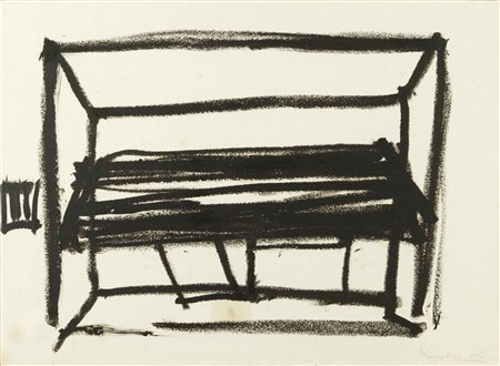 JANNIS KOUNELLIS Senza titolo (chaumont) 2007 pastello all'olio su carta cm...