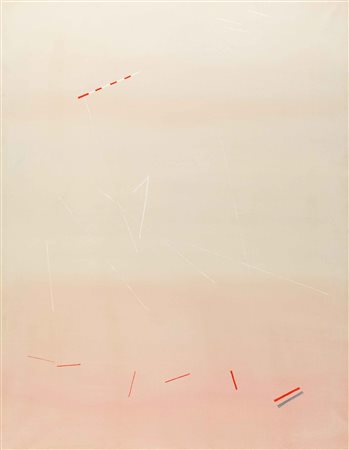 VALENTINO VAGO Composizione 1974 olio su tela cm. 116x89 firmato datato e...