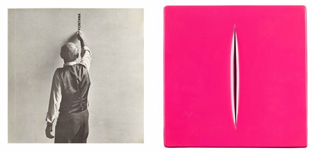 LUCIO FONTANA Concetto spaziale 1968 libro e multiplo insieme in una scatola...