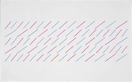 MARIO NIGRO Opposti 1972 tempera su tela cm 63 x 100 firmato, datato e...