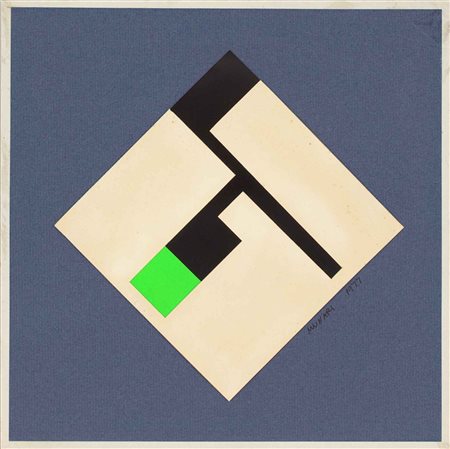 BRUNO MUNARI Positivo, negativo 1977 collage su cartoncino cm 20 x 20 firmato...