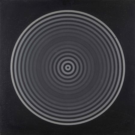 MARINA APOLLONIO Gradazione sul nero 16 1967 idropittura su tavola cm 70 x 70...