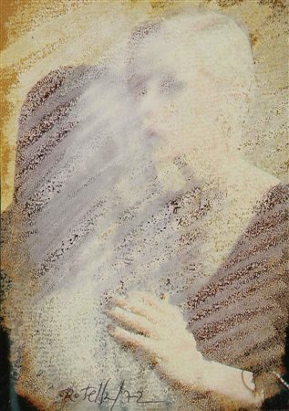 MIMMO ROTELLA Amore 1972 effechage cm 21 x 15 firmato in basso al centro sul...