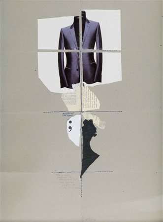 GIOVANNI FONTANA Senza titolo 2009 tecnica mista e collage su tela cm 70 x 50...