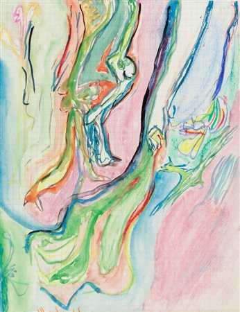 ALDO MONDINO Senza titolo 1961 tecnica mista su carta cm 26 x 20 firmato e...