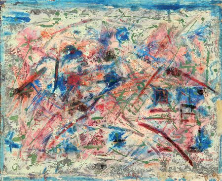 GIUSEPPE ALLOSIA Senza titolo anni '60 olio e smalti su tela cm 75 x 92...