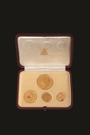 GRAN BRETAGNA
Set in oro 1937 composto da 5, 2, 1 e mezza sterlina. spl/fdc.