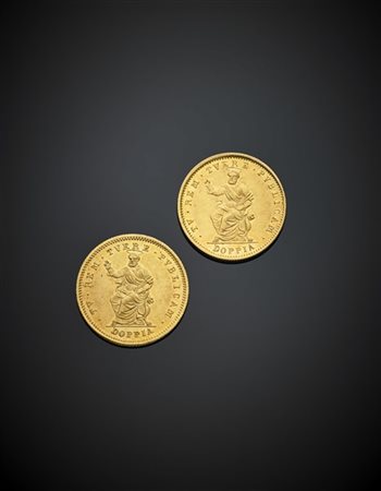 STATO PONTIFICIO
Gregorio XVI (1831-1846)
Due "Doppie" in oro. Zecca di Roma e