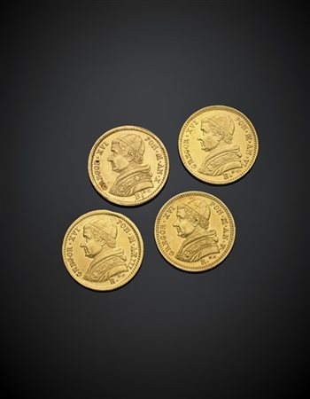 STATO PONTIFICIO
Gregorio XVI (1831-1846)
Quattro pezzi da 2,5 scudi di varie d